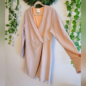 Serra, Large, Front Knot Dress,Rose Pink Silver Metallic Sparkle Dress